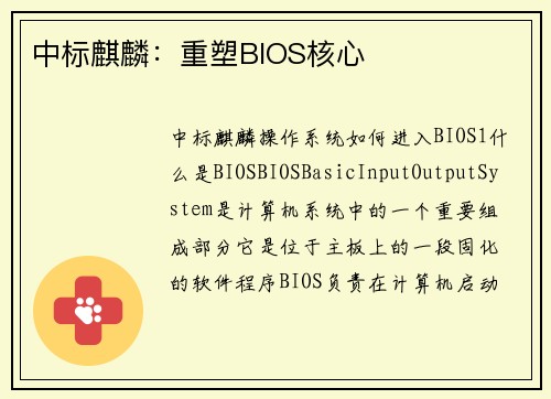 中标麒麟：重塑BIOS核心